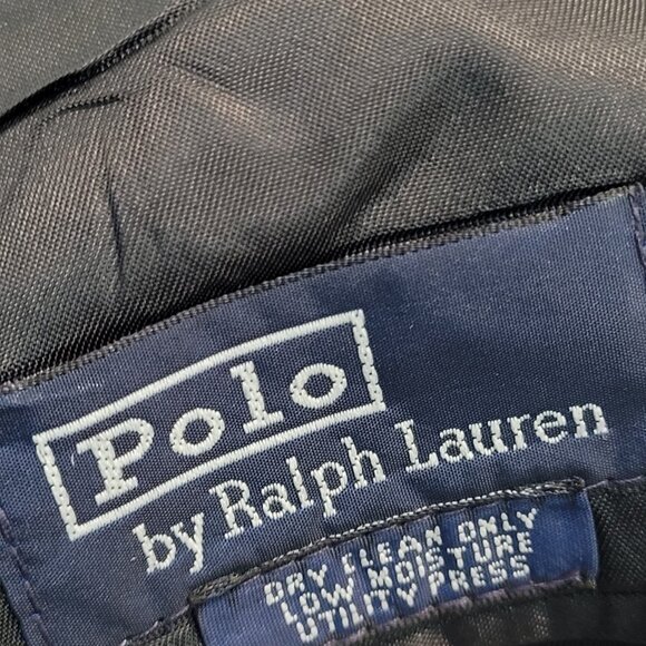 Polo Ralph Lauren Navy 100% Wool Gold Button Notch Blazer Suit Jacket USA 14 - Picture 3 of 15